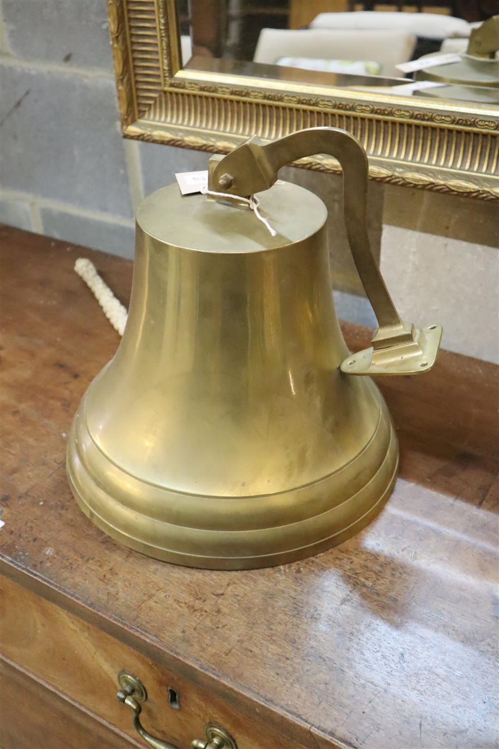 A Victorian style brass ships bell, height 25cm